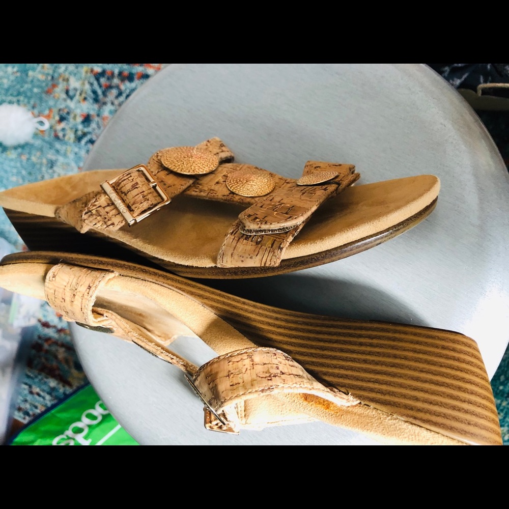 Vionic Gold Cork Adjustable Sandals - image 6